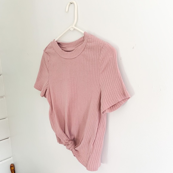Mauve Ribbed Crop Top - Picture 3 of 3